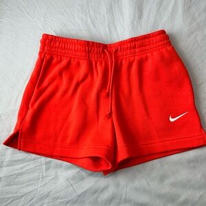 Nike Women’s Fleece Shorts Small bright Orange Mid Rise 4” Inseam NWT retail $55